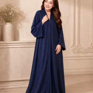 elegant navy blue abaya – soft flowy modest wear
